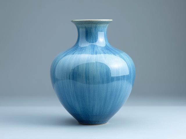 Azure Bloom Ceramic Vase
